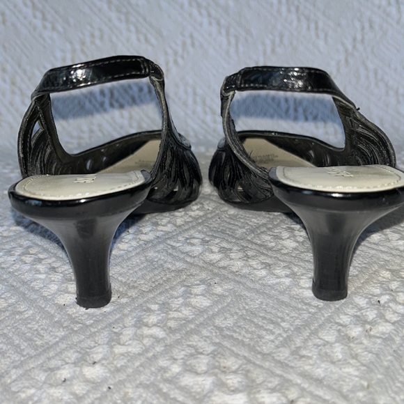 AK Anne Klein Dynamo Black Patent Slingback Heels 7.5M - Picture 4 of 8